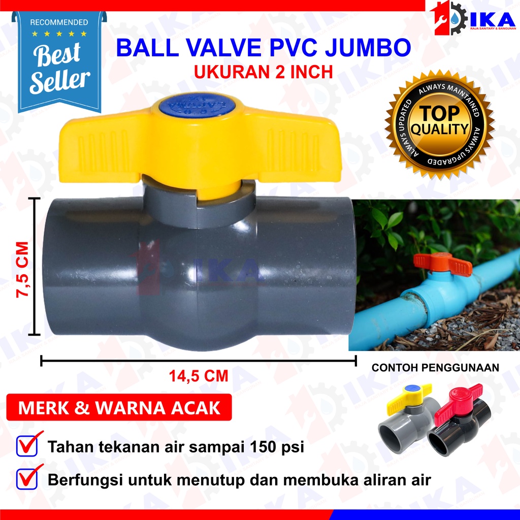 ball valve stop kran pengatur aliran air ukuran 11/2 dan 11/4  lafuma 100% Original / on off bola plastik tebal kuat anti bocor valve ball balvalve