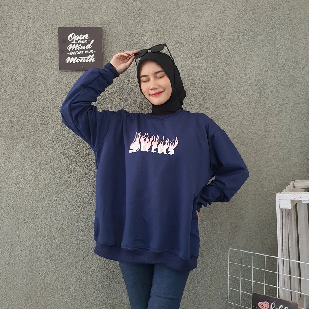 STREETS 2XL SWEATER OVERSIZE OBLONG CREWNECK WANITA