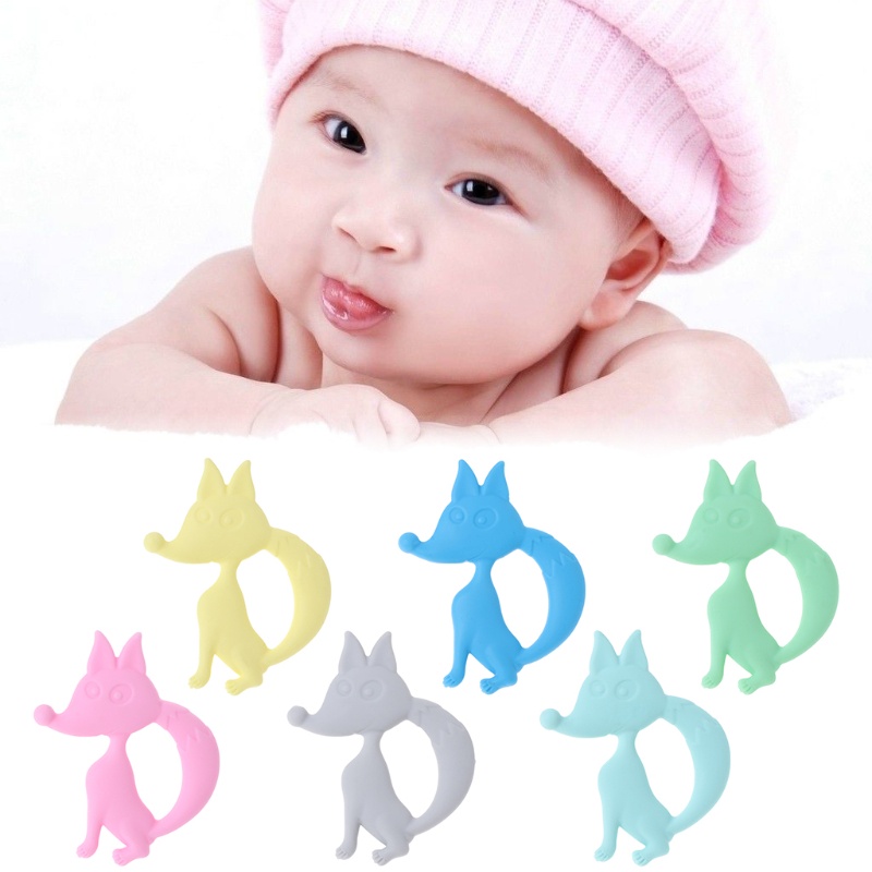 Zzz Baby Teether Silikon Rubah Tumbuh Gigi Mainan Kalung Newborn Mengunyah Bayi Menyusui