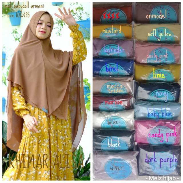 ORIGINAL Khimar Ceruty Alisa Jumbo by Melz Hijab - jilbab instan pet antem