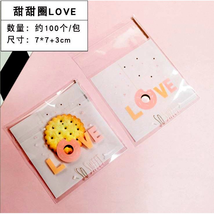 

Plastik Fancy Cookies - Kue - Permen - LOVE DONAT 7x7