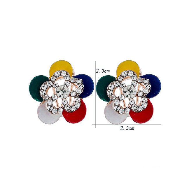 LRC Anting Tusuk Fashion Openwork Alloy Flower Stud Earrings F6719X