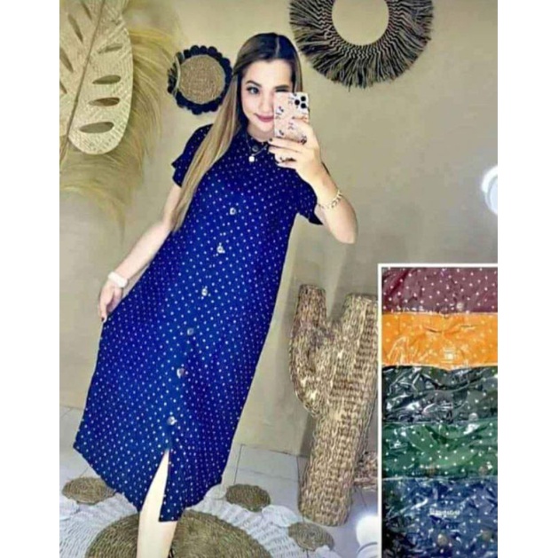 DASTER ANDIN REMPEL BAWAH MOTIF POLKA / DASTER ANDIN IKATAN CINTA