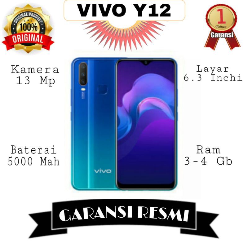 VIVO Y12 3/32/64, Y12I 3/32 dan Y12S Baru Original Garansi Resmi