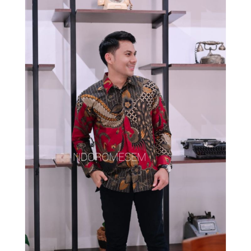 Kemeja Batik PREMIUM NdoroMesem Bahan Katun Baturaden Reguler Fit A014 Batik Exclusive Terbaru