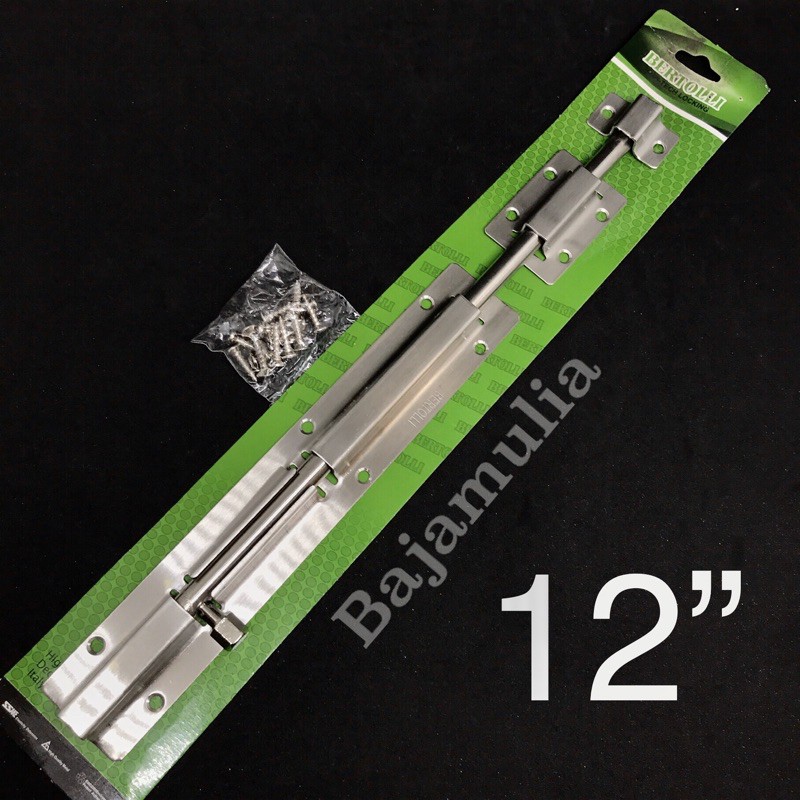 Grendel pintu stainless / gerendel pintu stainless / grendel 12” / grendel stainless panjang