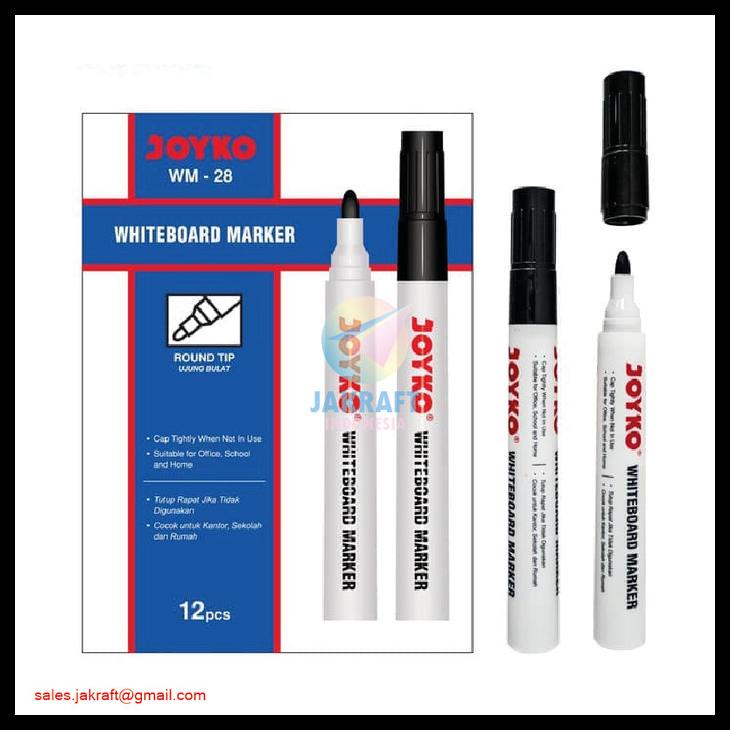 

Spidol Papan Tulis Kaca Glassboard Whiteboard Marker Hitam Joyko Wm-28 Kode 1038