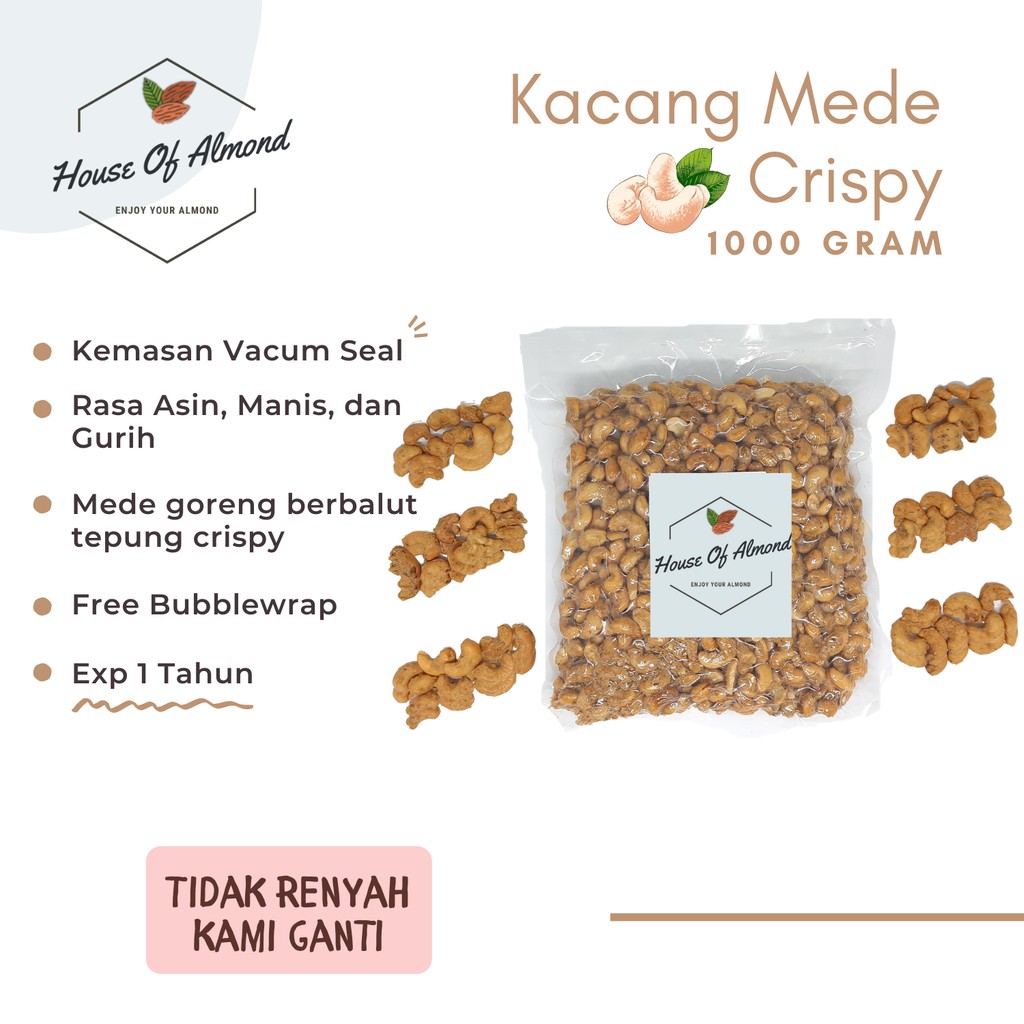 

Kacang Mede Crispy 1kg (Crispy Cashew Nut)