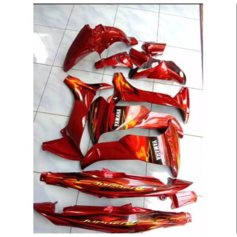 cover body halus jupiter z new burhan warna merah marun