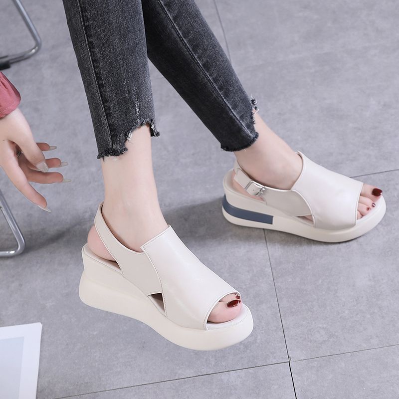 Sandal Wedges Tinggi Model X Fashion Wanita Import