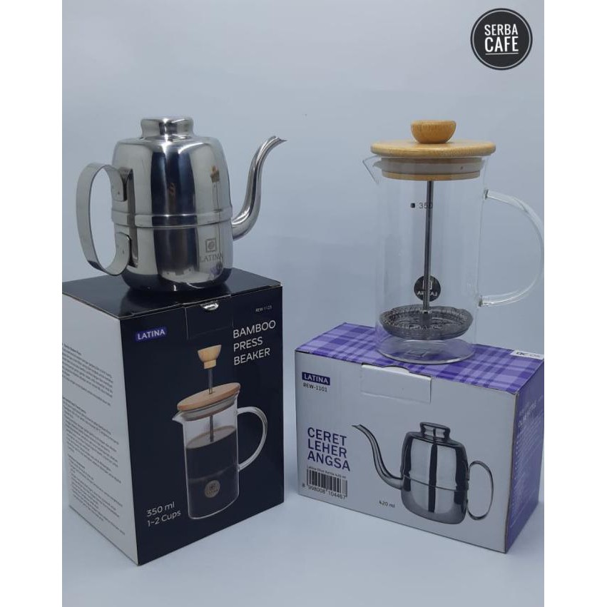 

Paket French Press Bamboo + Olive Kettle Latina (ORIGINAL) - 540 ml