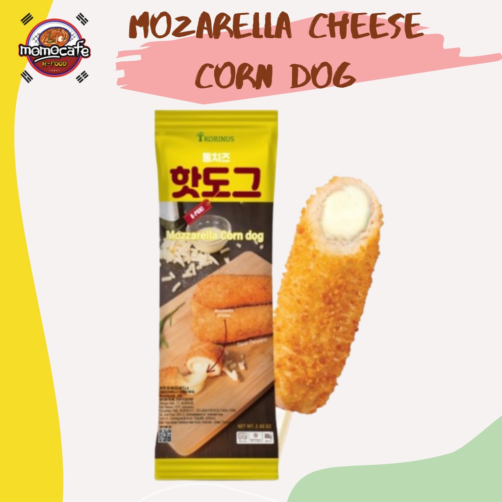 Korinus Korean Mozarella Corndog Frozen 80G - Corndog Keju Mozarella Lumer