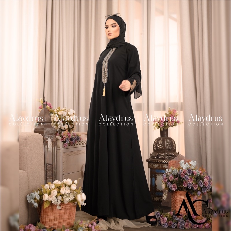 New Abaya Gamis Maxi Dress Arab Saudi Bordir Zephy Turki Umroh Dubai Turkey India Wanita Hitamjo Haidy