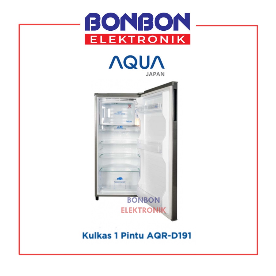 AQUA Kulkas 1 Pintu AQR-D191(LS) / AQR-D191LS / AQRD 191 Light Silver