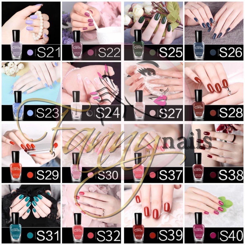 (21-40) OULISI CANDY kutek peel off HALAL nail polish water base kutek sehat kutek gel