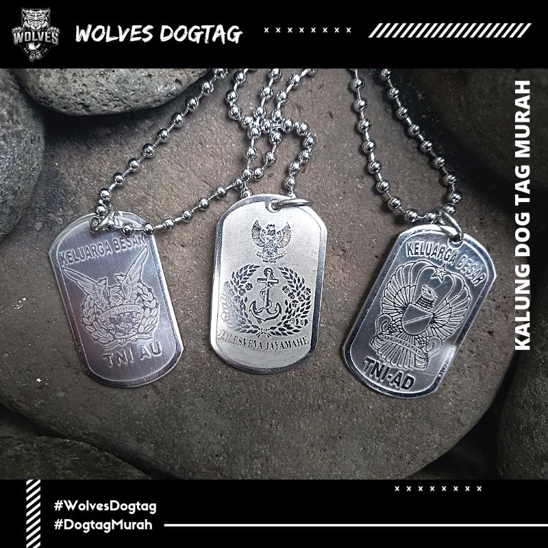 Kalung dogtag logo TNI AD, TNI AU, TNI AL  / Kalung TNI / Dog tag / Kalung army / Kalung monel
