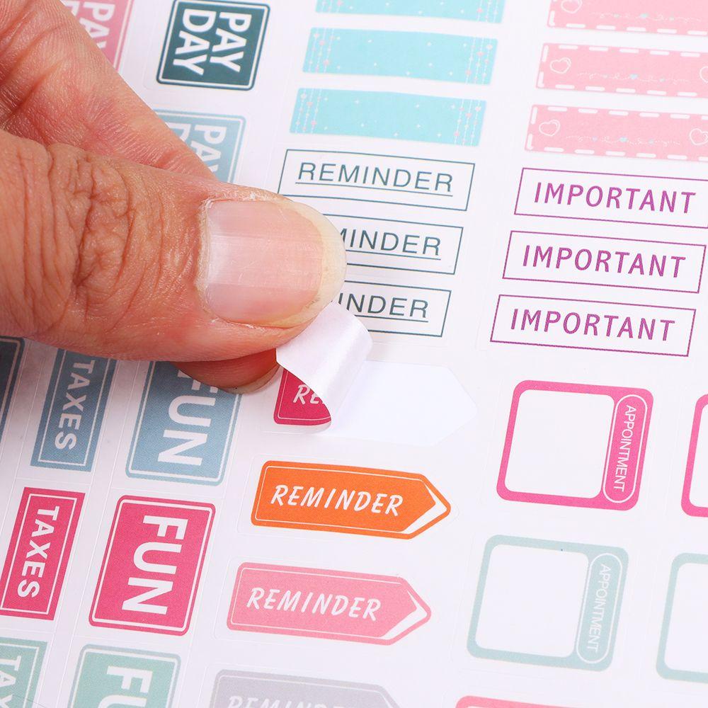 Top 2sheet/set Planner Stiker Jurnal Scrapbooking Dekorasi Memo Note Daily Plan To Do List