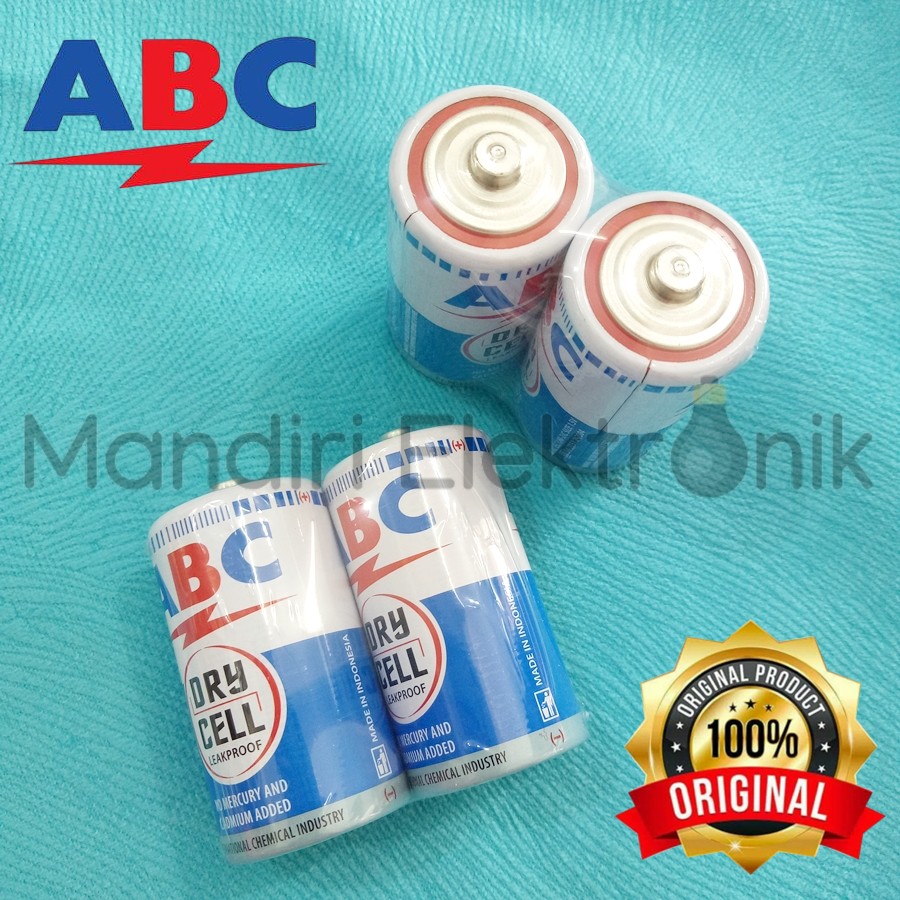 Baterai ABC R14 sedang 1,5V - Baterai Sedang ABC Biru - Baterai Tanggung Size C ABC Biru R14