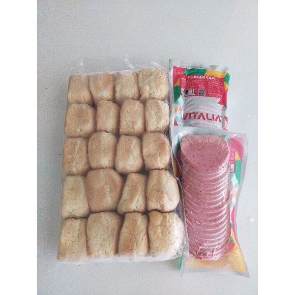 

paket roti Mini burger isi 20 + Ham Vitalia isi 20 (Tambahkan kardus tambahan pd tiap orderan agar paket sampainya aman)