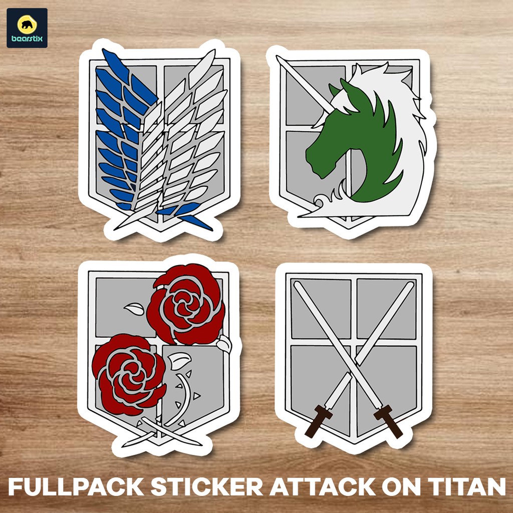 

FULLPACK STIKER ATTACK ON TITAN - STIKER HP - STIKER DINDING AOT - STICKER LAPTOP ANIME - SET LOGO