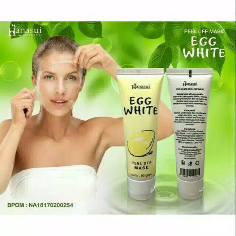 Masker Hanasui Egg White Pel Off Mask