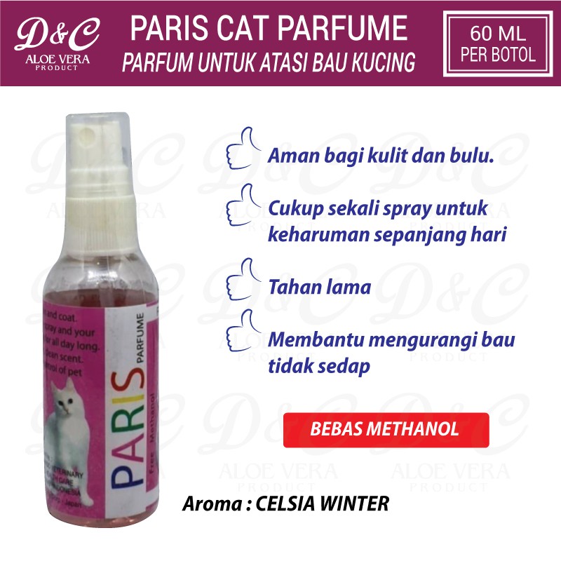 Parfum Kucing Wangi Bebas Methanol Paris Cat Parfum Aroma Celsia Winter