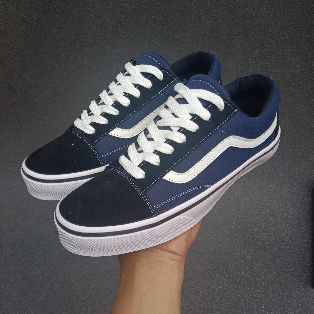 COD Sepatu Vanss/Oldskol Navy Size 36-44 Sneakers Pria Wanita Kasual Terlaris