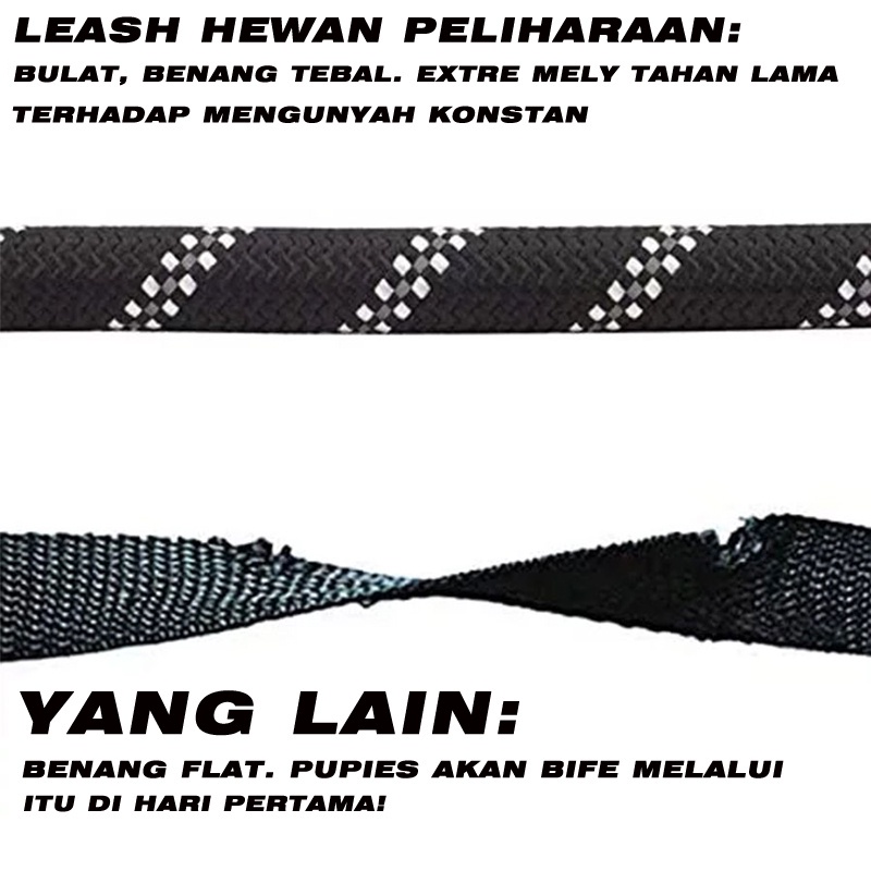 Tali Tuntun Anjing Leash Rope 1.5 meter Tali Tuntun Harnes Rantai Anjing Kucing Hewan Pet Belt