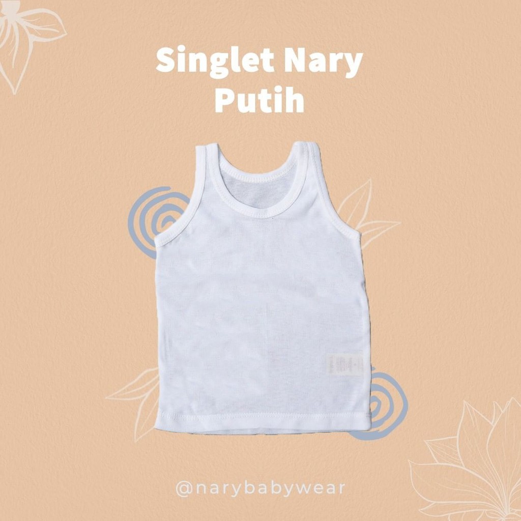 NARY Singlet Bayi Anak Laki-laki Putih Polos