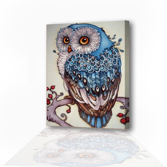Diy Lukisan Diamond 5d Dengan Gambar Burung Hantu Warna Biru Untuk