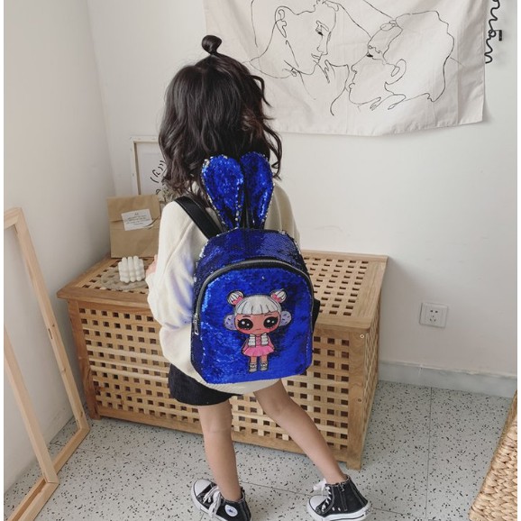 Tas Ransel Sekolah Anak Karakter LOL Blink LED Telinga