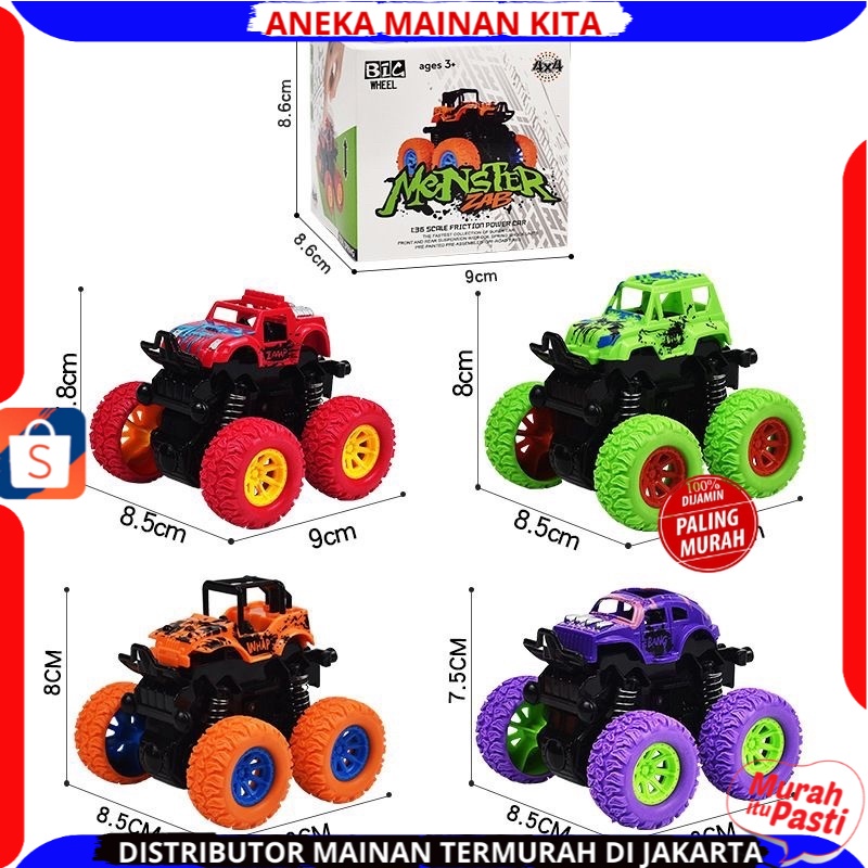 (BISA COD) Mainan Anak Monster Zap stunt Mainan Mobil Jip Zap Jeep Zep Jep Truck Off Road 4 Drive Inertial Bigfoot Jeep Toys 360 derajat