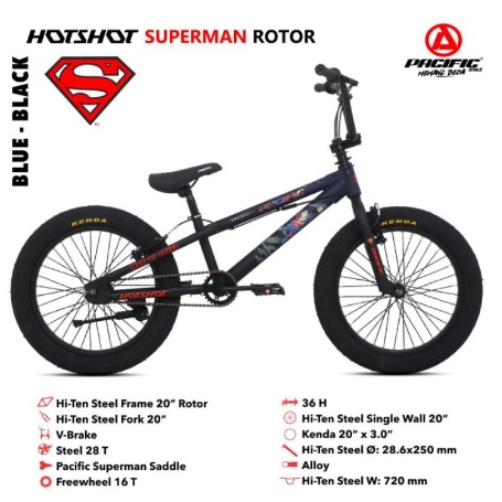 Sepeda Anak BMX HOTSHOT SUPERMAN 3.0 ROTOR 20 Inch Garansi SNI-1