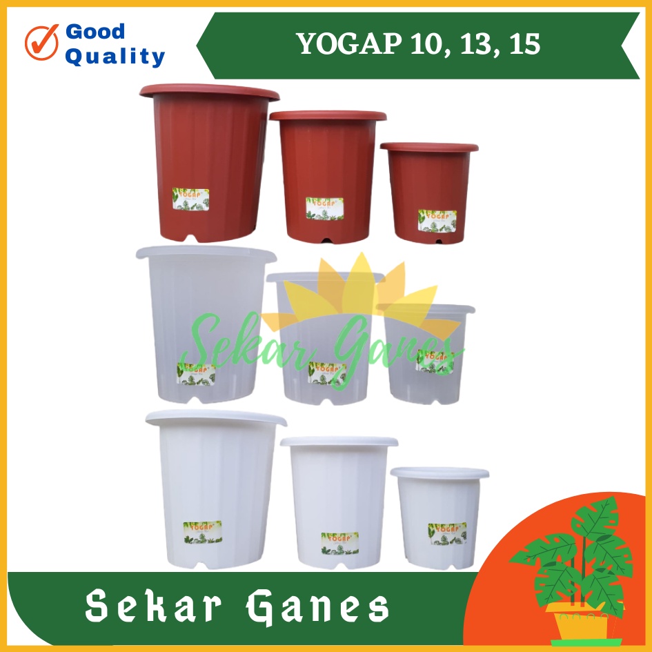 POT YOGAP YPT 10 13 15 17 18 19 PUTIH COKLAT ORANGE MERAH BATA BENING TRANSPARAN pot yogap besar