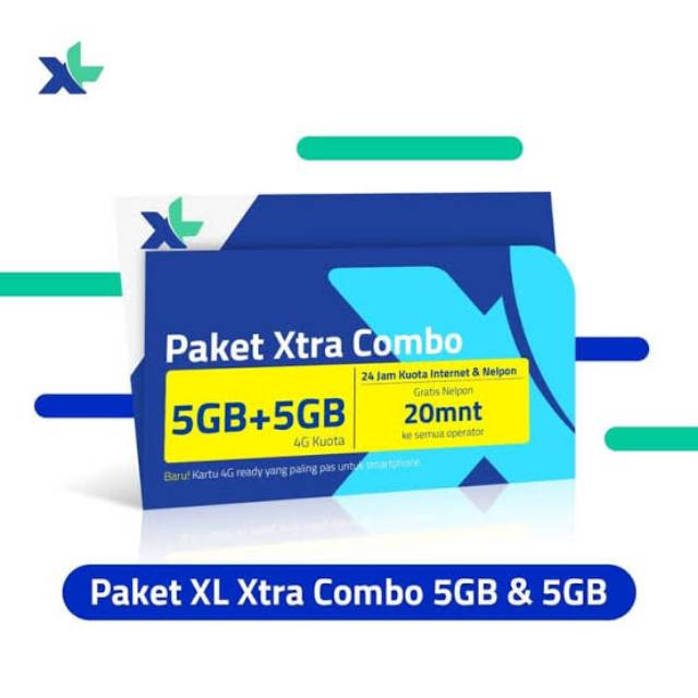 Paket Data XL Kuota XTRA Combo 5GB + 5GB / 10GB + 10GB