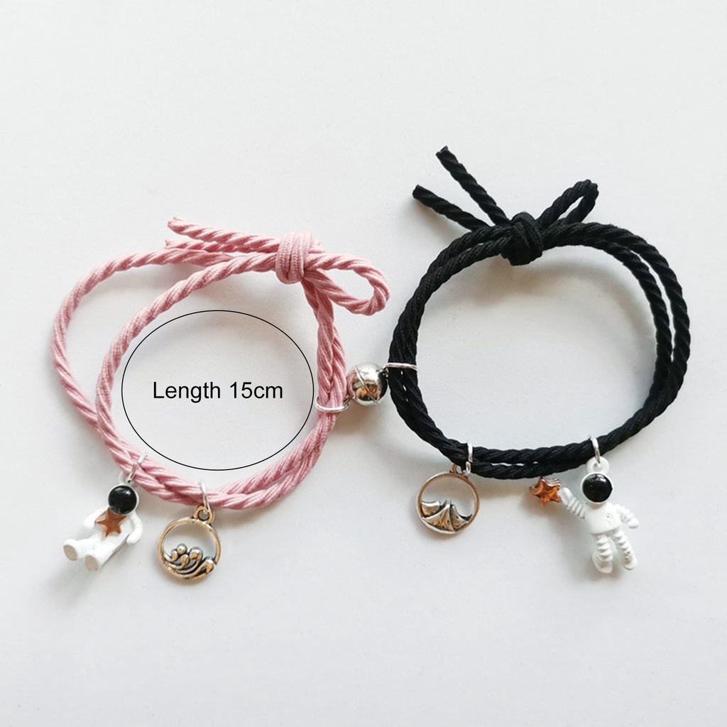 Hu Hu Hu Hu Hu Alat Bantu Pasang Kacamata♡ 2pcs Gelang Magnetik Bahan Alloy Dengan Liontin Spaceman Untuk Anak Perempuan