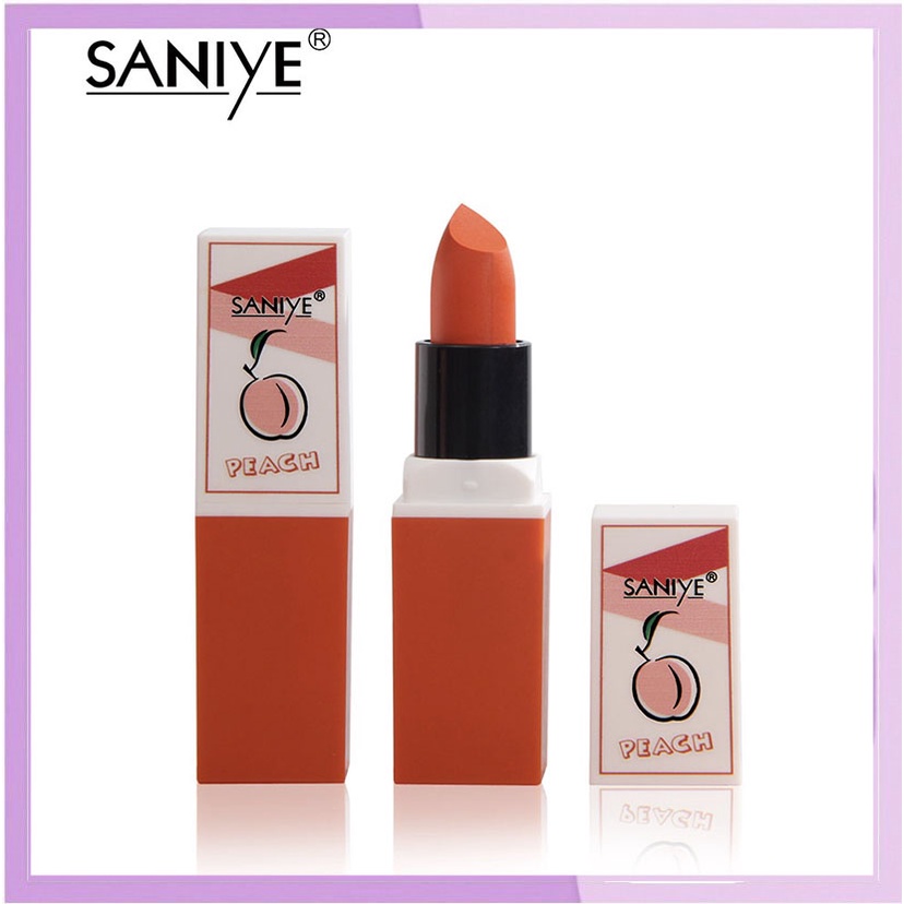 SANIYE Peach Lipstik Fruit Lipstick Matte 6 Warna Berfungsi Melembabkan Bibir SA017