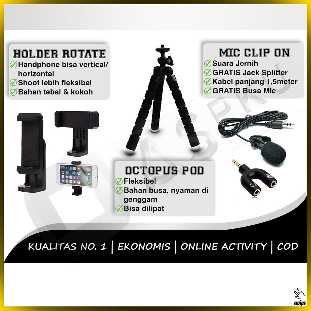 Paket Vlog Hemat 1 Perlengkapan Studio Rekaman Youtuber Recording Mik Mic Microphone