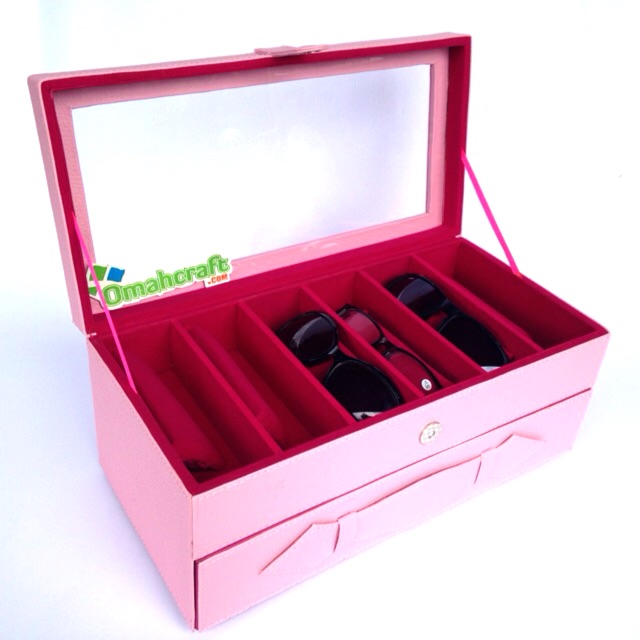 PINK SOFT - Kotak Kacamata isi 12 / Box Kacamata / Tempat Kacamata / Glasses Box