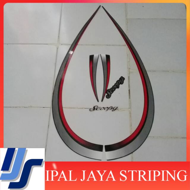 Striping Stiker scoopy 2010/2011 hitam merah