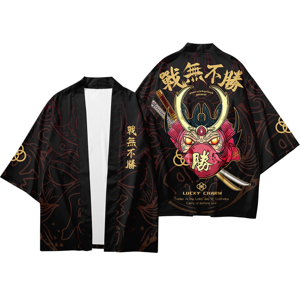 Kimono Cardigan Japanese Anime Samurai Streetwear Harajuku Fashion Traditional Cosplay Wanita Pria