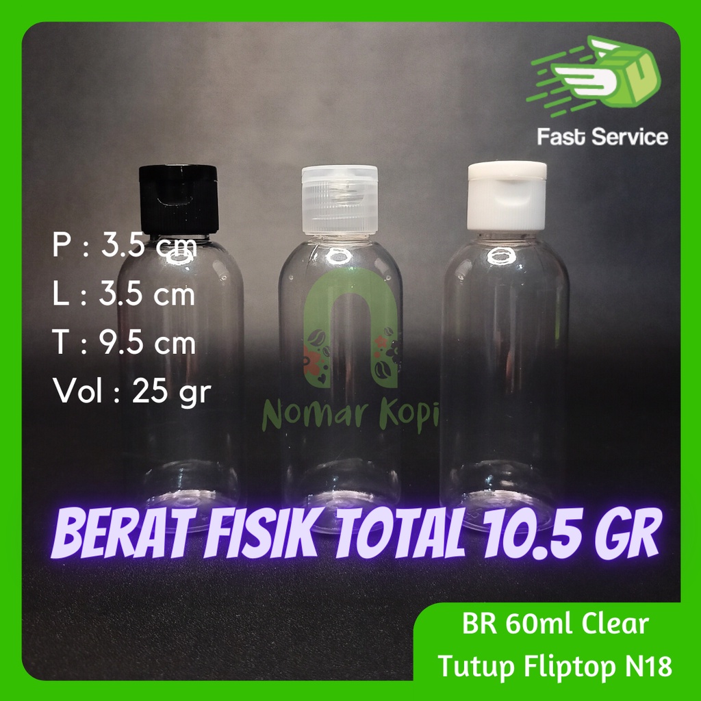 Botol Vintage 50ML / 55ML Clear Fliptop