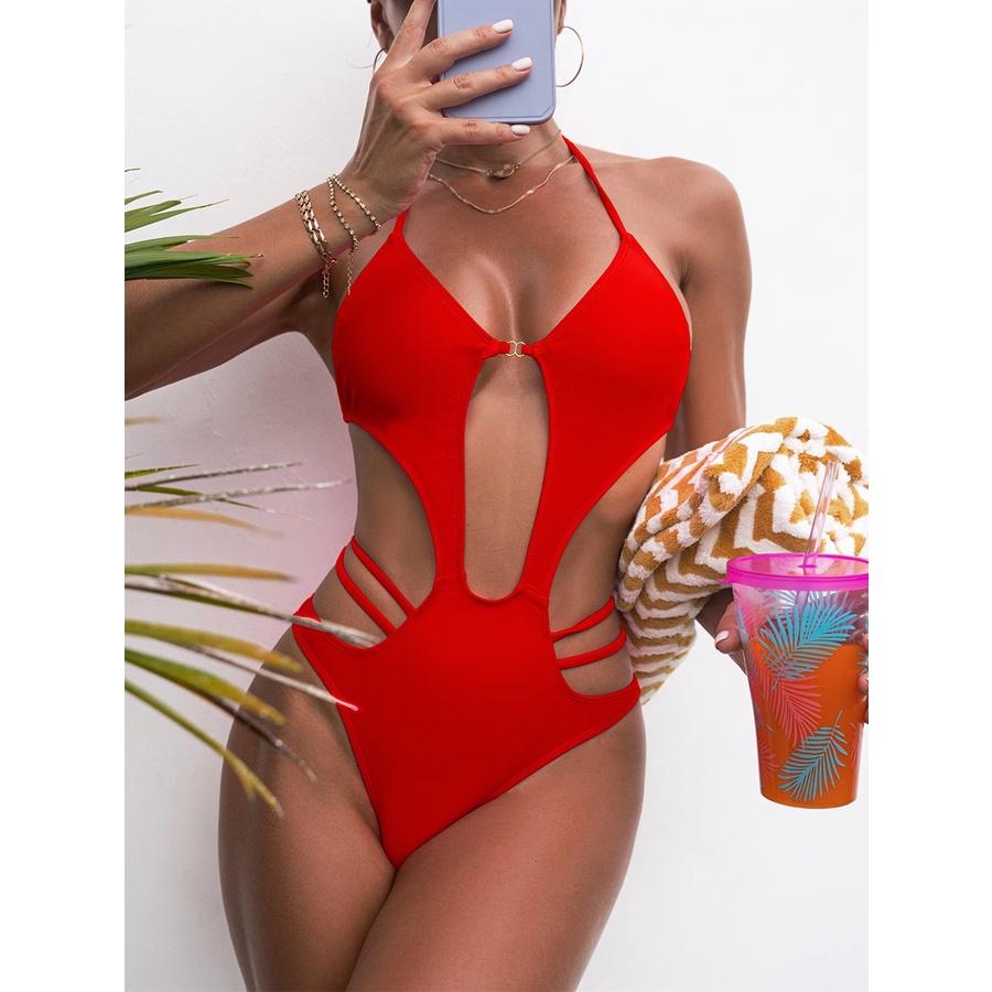 PREORDER One Piece Swimsuit Women Sexy High Cut Thong Swimwear 2022 Monokini Beach Bathing Suit Braz