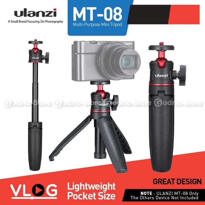 ULANZI MT-08 Mini Extension Pole Tripod Mirrorless Camera &amp; Smartphone MT 08