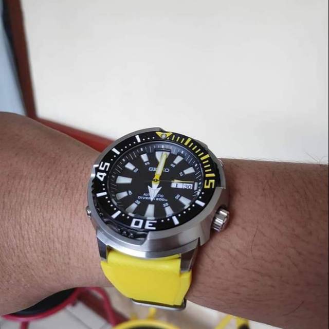 Tali Jam Tangan rubber Seiko strap rubber Seiko Diver Yellow