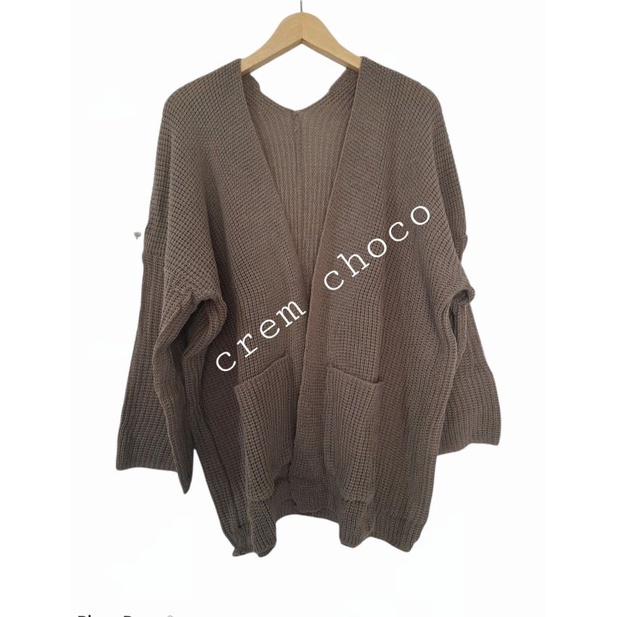 OVERSIZE LAVELLA RAJUT KARDIGAN RAJUT PREMIUM-Crem choco