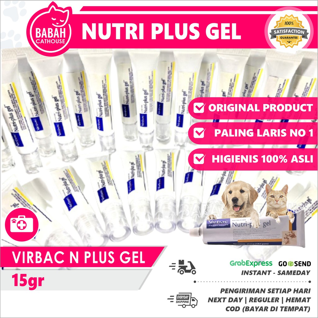 nutri plus gel 15gr virbac vitamin untuk kucing anjing nutriplus gell hamil repack ori original asli