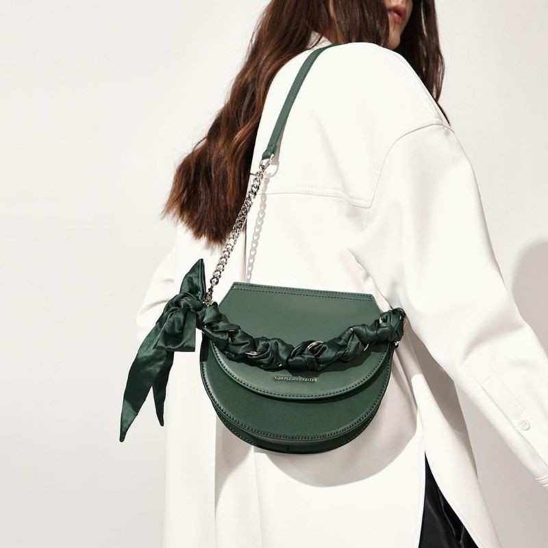 Cnk Satin Scarf Semi Circle Bag