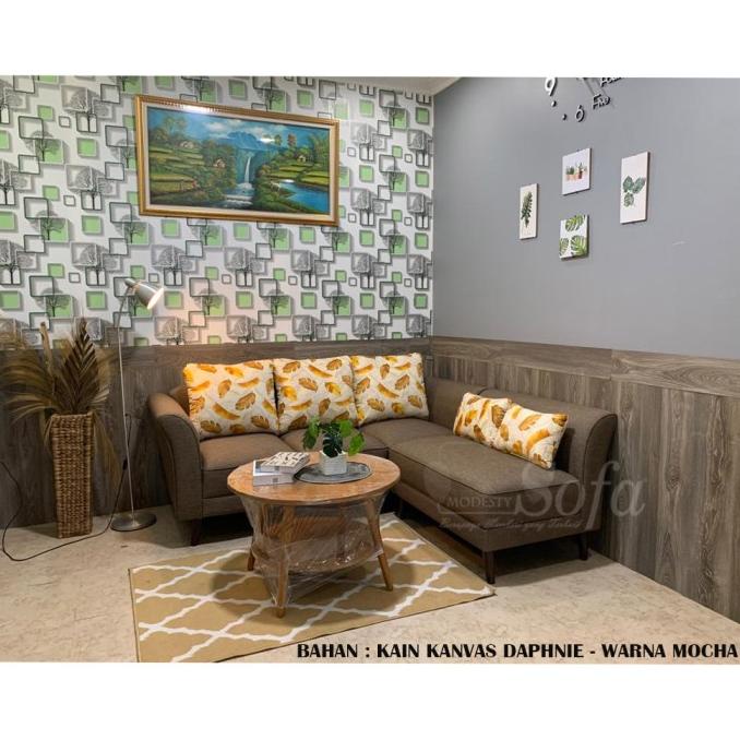 

SOFA RUANG TAMU MODESTY L MINANG ECO 17 + MEJA BULAT TACHI TGHTFG654