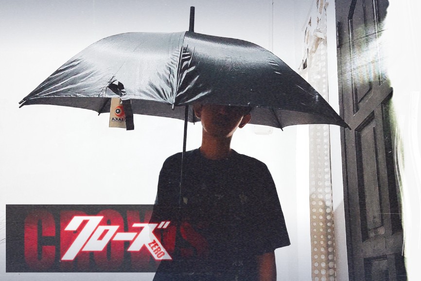 Payung Standard Panjang Luar Dalam Hitam